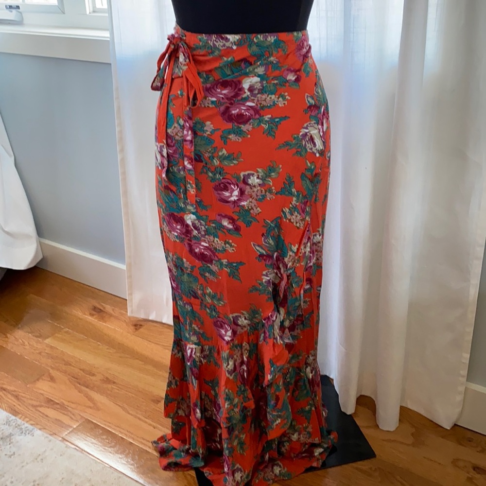 Beautiful Floral Wrap Skirt